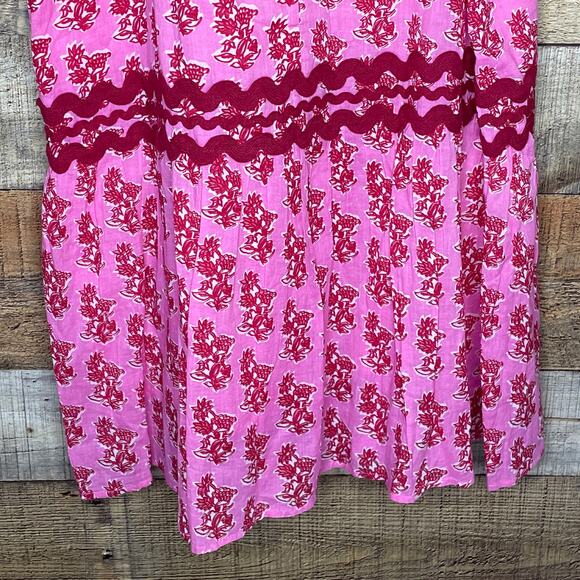 Ro's Garden Hamilton Mini Dress Delfina Pink Red Floral Size Large NWT - Picture 10 of 12
